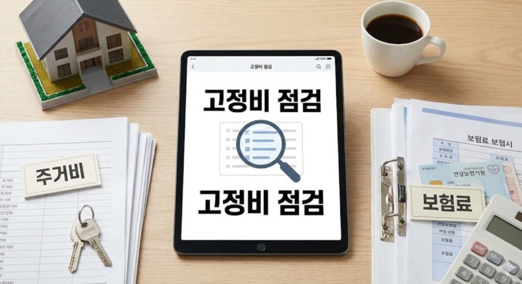 고정비가 고물가 환경에서 개인에게 부담으로 작용하는 구조를 설명한 이미지